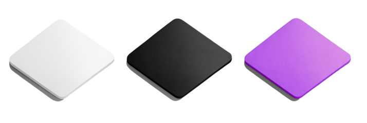 Three colored isometric squares