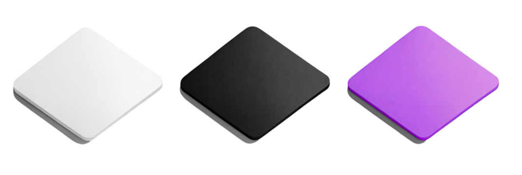 Three colored isometric squares