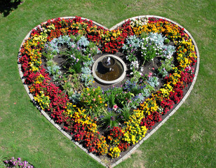 Heart shaped flower garden design