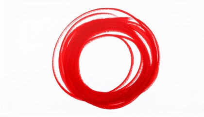 round doodle drawn with red marker on transparent background