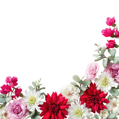 Fototapeta premium Floral border arrangement