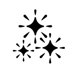 A trio of twinkling stars casting a radiant glow in the night sky