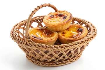 cesta de vime com pastéis de feira - cesta com pastel de feira.