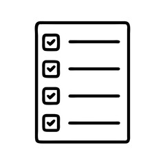 Checklist task list vector icon for project management and to do list planning and organization