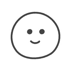 にこにこ笑っている顔の手書きの黒い絵文字 - シンプルでかわいい笑顔やLIKE･いいねのイメージ素材