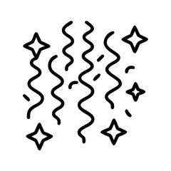 Celebration party decorations with stars and streamers vector illustration design element clipart image