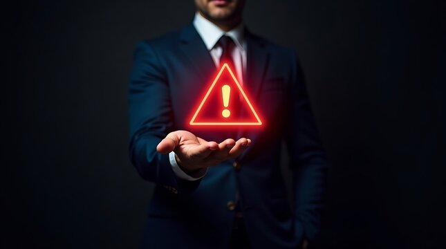 Businessman-presents-digital-warning-sign-with-red-alert-symbol-cybersecurity-threats-system-failures