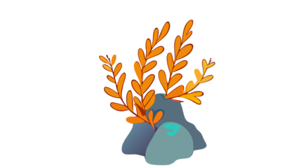 PNG Cartoon underwater sea landscape constructor with fishes and ocean animals, vector undersea world. Underwater coral reef characters of octopus with turtle,