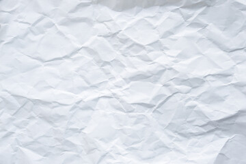 White clean empty crumpled paper background, realistic folded note sheet texture, blank wrinkled crushed notebook page effect, back to school study concept, abstract old business craft idea document