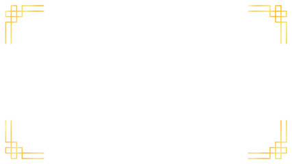 Oriental luxury golden Chinese style ornament frame on transparent background, traditional asian decorative gold border line art illustration, various China Lunar new year design element