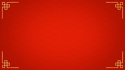 Oriental luxury Chinese style ornament frame on red background, traditional asian decorative border line art illustration, various China Lunar new year design element