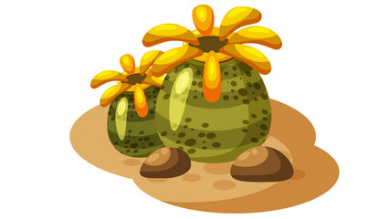 PNG Cartoon underwater sea landscape constructor with fishes and ocean animals, vector undersea world. Underwater coral reef characters of octopus with turtle,