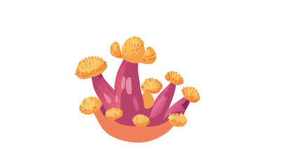 PNG Cartoon underwater sea landscape constructor with fishes and ocean animals, vector undersea world. Underwater coral reef characters of octopus with turtle,