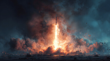 Military bombing target, explosion, warzone