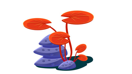 PNG Cartoon underwater sea landscape constructor with fishes and ocean animals, vector undersea world. Underwater coral reef characters of octopus with turtle,