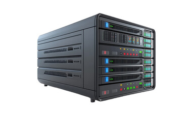 Fototapeta premium Computer server on transparent background, png