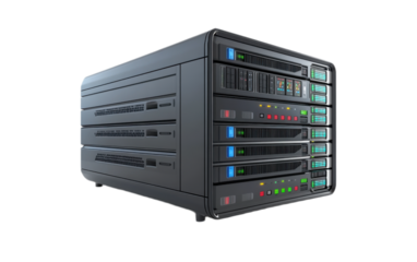 Computer server on transparent background, png