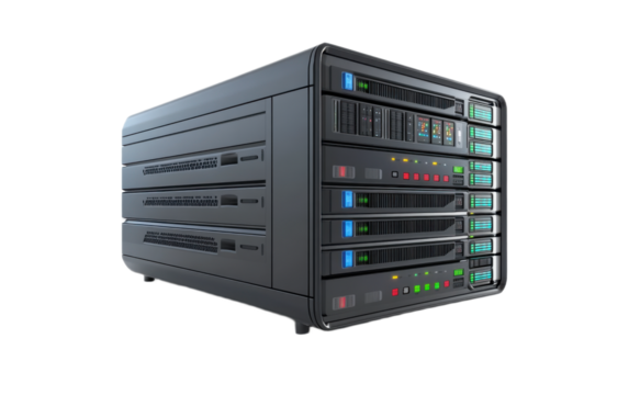 Computer server on transparent background, png
