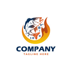 Fiery Fish Logo Design for Company Branding.