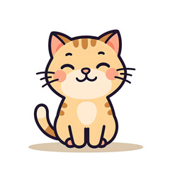 Vector cartoon cat with a joyful expression in a sleek flat design Perfect for pet lovers and modern aesthetics, isolated