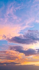 Colorful sunset sky with clouds