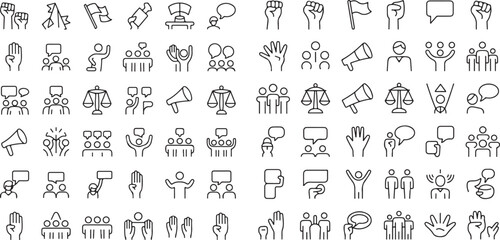 Protest symbols and actions demonstration rally