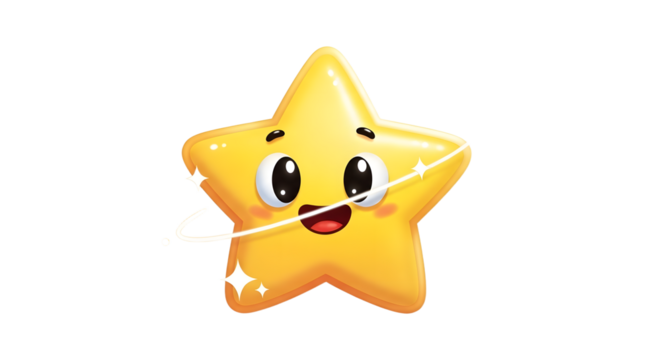 Happy Yellow Star Character Illustration