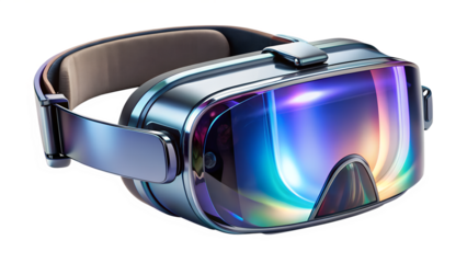Vr headset isolated on transparent background, a cuttingedge device for immersive virtual reality experiences in gaming and entertainment