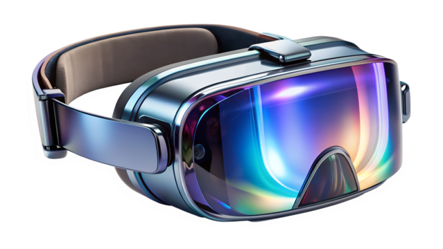 Vr headset isolated on transparent background, a cuttingedge device for immersive virtual reality experiences in gaming and entertainment