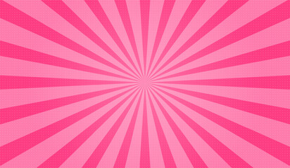 A template for cartoon comics made of pink radial rays. A pop art style template for superhero text in comics. Vector EPS 10. © Helga1
