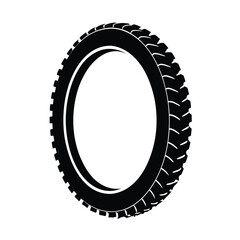 Bicycle tire silhouette vector illustration, Black Bicycle tire silhouette
