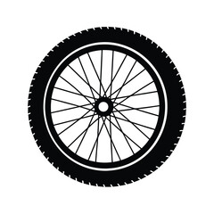 Bicycle tire silhouette vector illustration, Black Bicycle tire silhouette