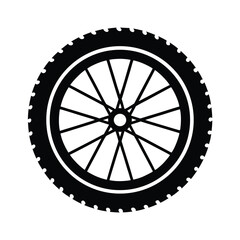 Bicycle tire silhouette vector illustration, Black Bicycle tire silhouette