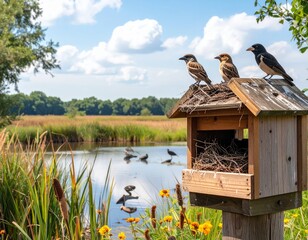 Naklejka premium Bird Sanctuary Haven