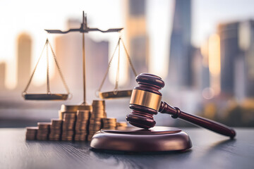 Justice, balance, and financial considerations in legal proceedings. AI Generated 