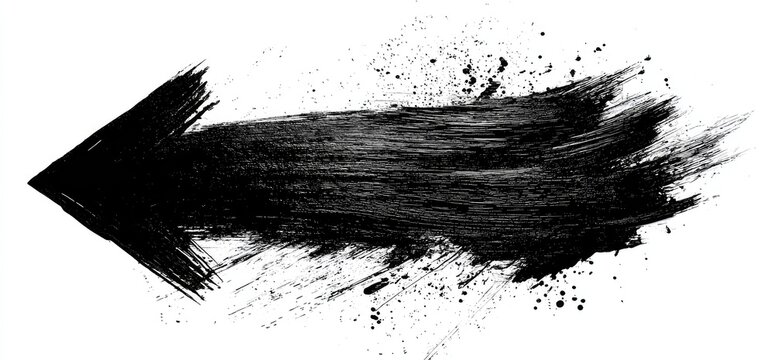 Black paint brush stroke arrow - Powered by Adobe