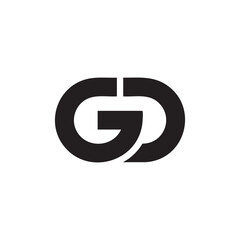 Creative GD Monogram Logo in Bold Black Typography