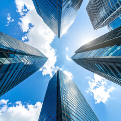 Modern skyscrapers in cityscape