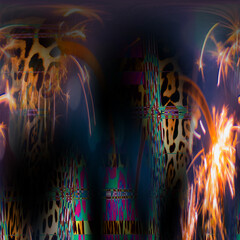 Colorful fashion print leopard designs.Fabric fashion pattern.Wave textile print design,illustration.Fractal colorful pattern.Print pattern illustration.New season fabric print.Textile fashion pattern