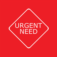  Grunge red urgent need rubber stamp