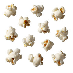 Popcorn Kernels Explode with Delightful Texture on Transparent Background