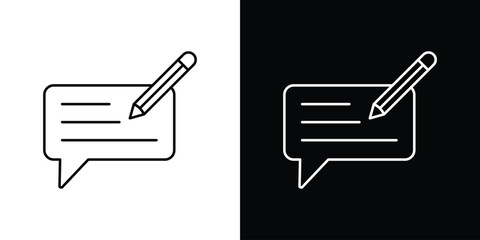 Write comment icons with Editable strokes set for UI UX