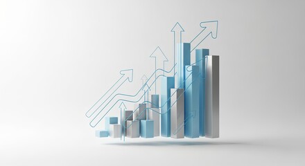 Visualize impressive business growth with this dynamic bar graph and rising trend lines