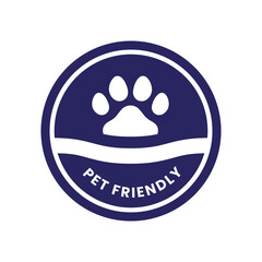 Pet friendly vector logo template, suitable for pet shops, Pet Friendly icon set. Pet Friendly logo, label, sign, badge, symbol, banner, line, flat vector, isolated illustration.