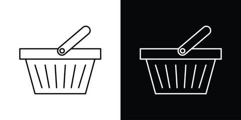 Shopping basket icons with Editable strokes set for UI UX