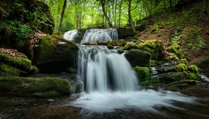 Obraz premium soothing waterfall in woods