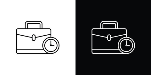 Office time icons with Editable strokes set for UI UX