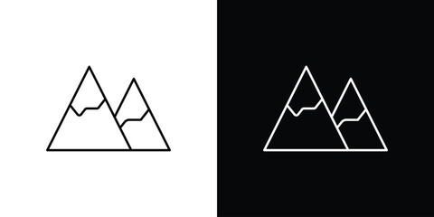 Mountains icons with Editable strokes set for UI UX
