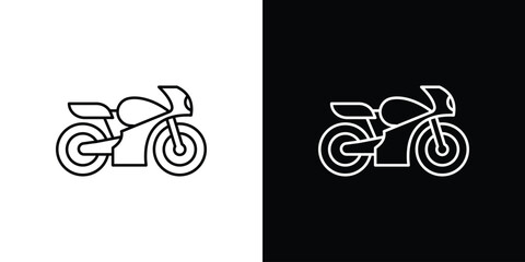 Motorcycle icons with Editable strokes set for UI UX