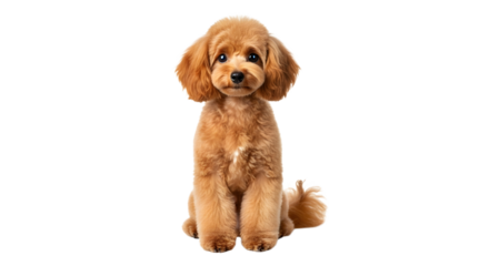 Adorable Poodle Dog Sitting Isolated